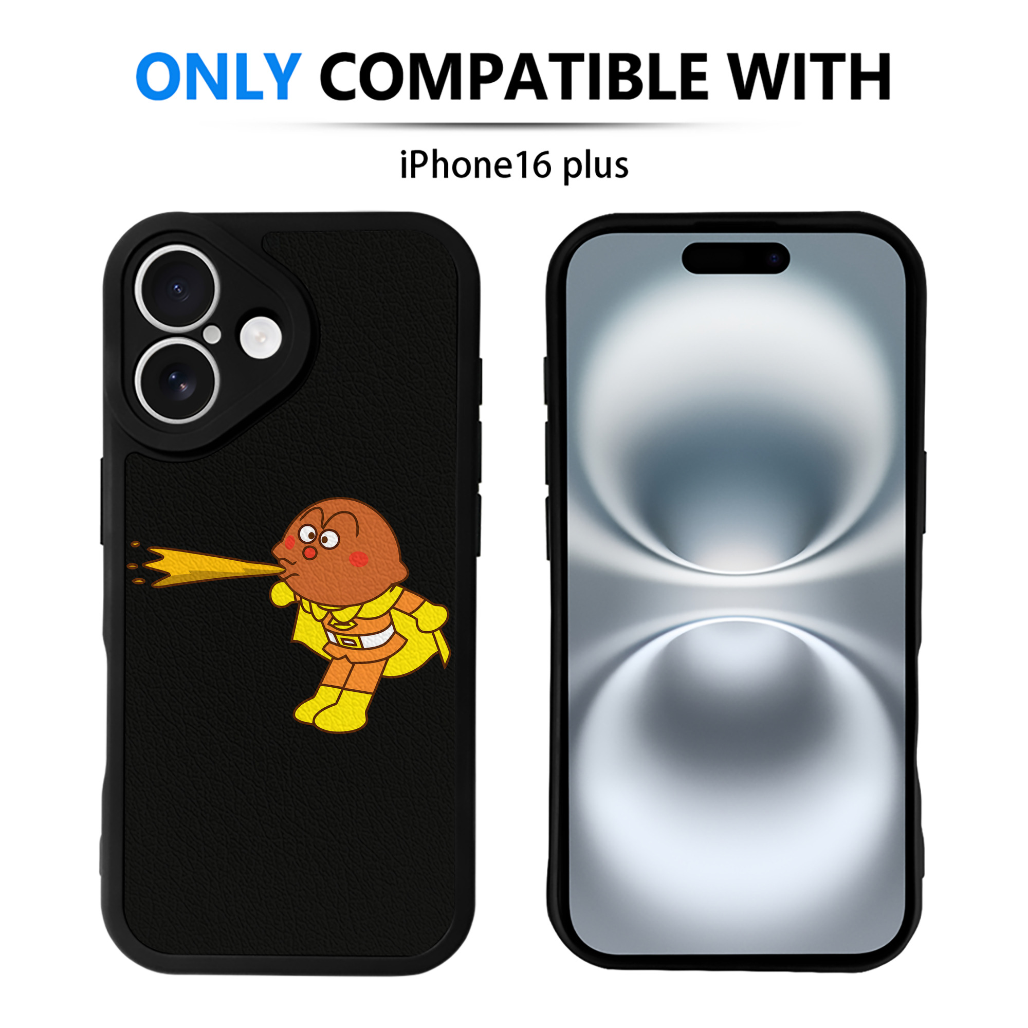 （画像用） アンパンマン Anpanman 【iPhone 16シリーズ対応】シリコンスマホケース（レザー調） 材質：シリコン